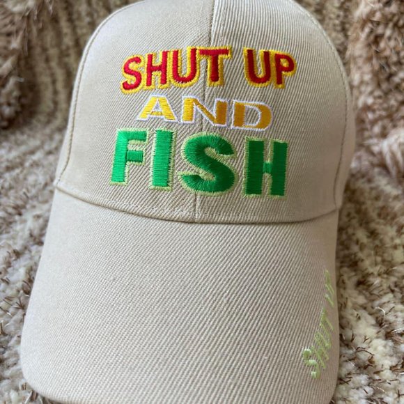 Embroidered Hat | Adjustable Sports Shut up and Fish Hat | Fishing Unisex Cap - Picture 3 of 4